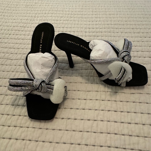 Loeffler Randall Margi Bow Crystal Knot Mule Sandals Size 7 - Picture 5 of 7